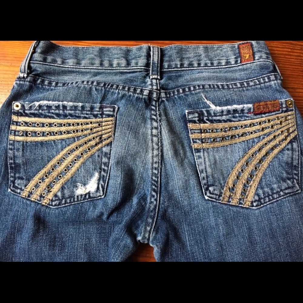 7 for all mankind DOJO jeans distressed 7FAM 26x28 - Picture 2 of 8